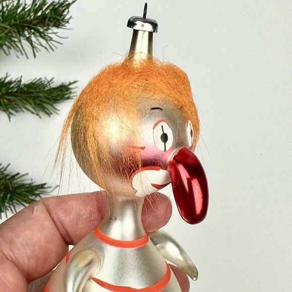 Mouth Blown Italy Hand Painted Glass Christmas Ornament Clown With Big Nose - Picture 3 of 10